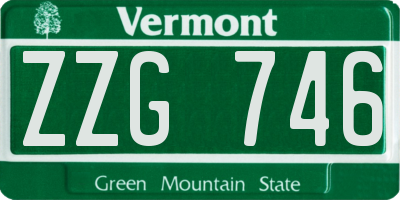 VT license plate ZZG746