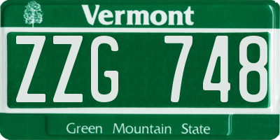 VT license plate ZZG748