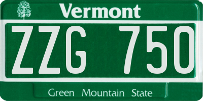 VT license plate ZZG750