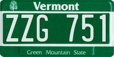 VT license plate ZZG751