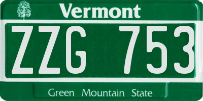 VT license plate ZZG753