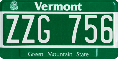 VT license plate ZZG756