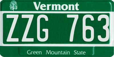 VT license plate ZZG763