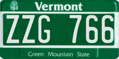 VT license plate ZZG766