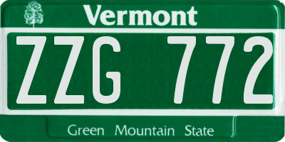 VT license plate ZZG772