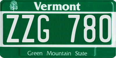 VT license plate ZZG780