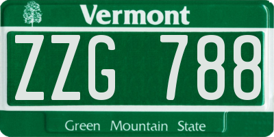 VT license plate ZZG788