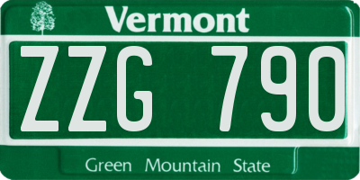 VT license plate ZZG790