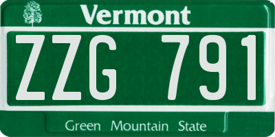 VT license plate ZZG791
