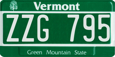 VT license plate ZZG795