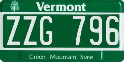 VT license plate ZZG796