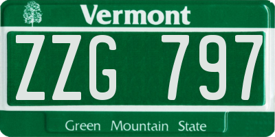 VT license plate ZZG797
