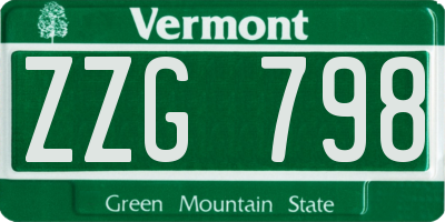 VT license plate ZZG798
