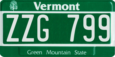 VT license plate ZZG799