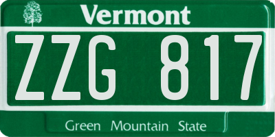 VT license plate ZZG817