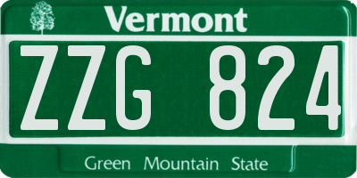 VT license plate ZZG824