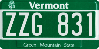 VT license plate ZZG831