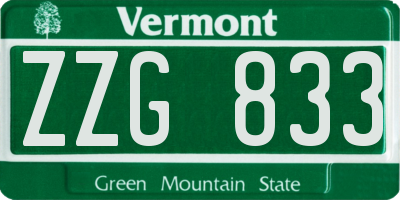 VT license plate ZZG833