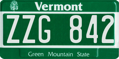 VT license plate ZZG842