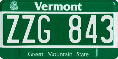 VT license plate ZZG843