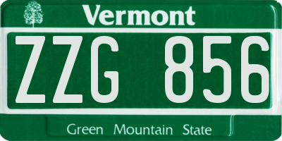 VT license plate ZZG856