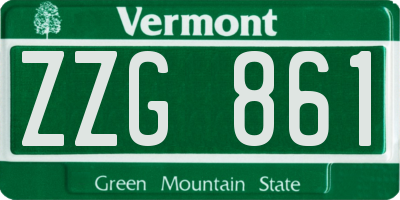 VT license plate ZZG861