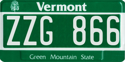 VT license plate ZZG866