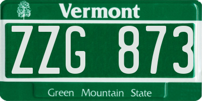 VT license plate ZZG873