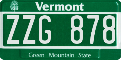 VT license plate ZZG878