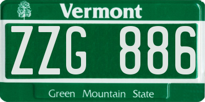 VT license plate ZZG886