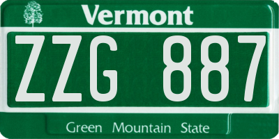 VT license plate ZZG887