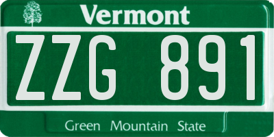 VT license plate ZZG891