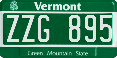 VT license plate ZZG895