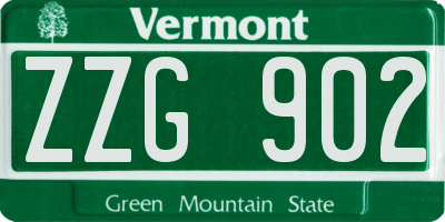 VT license plate ZZG902
