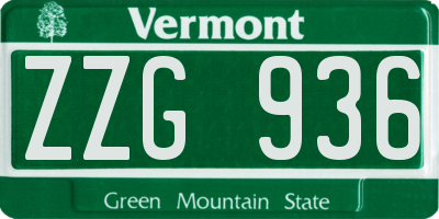 VT license plate ZZG936