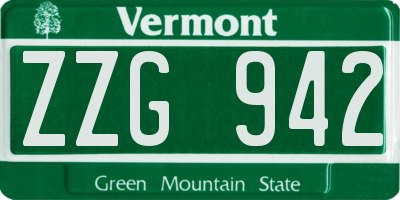 VT license plate ZZG942