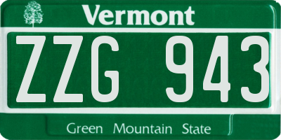 VT license plate ZZG943