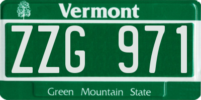 VT license plate ZZG971