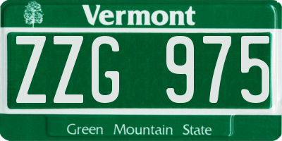 VT license plate ZZG975