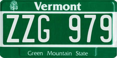 VT license plate ZZG979