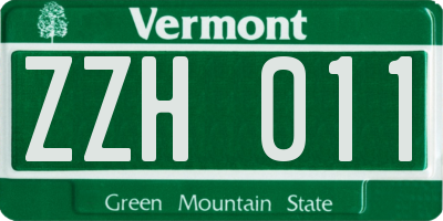 VT license plate ZZH011