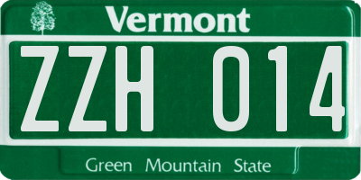 VT license plate ZZH014