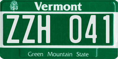 VT license plate ZZH041