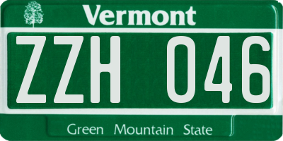 VT license plate ZZH046
