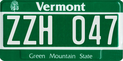 VT license plate ZZH047