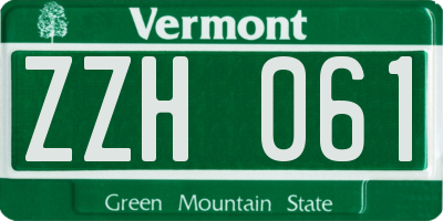 VT license plate ZZH061
