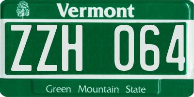 VT license plate ZZH064