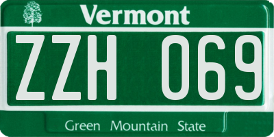 VT license plate ZZH069