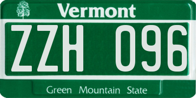 VT license plate ZZH096