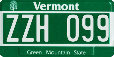VT license plate ZZH099